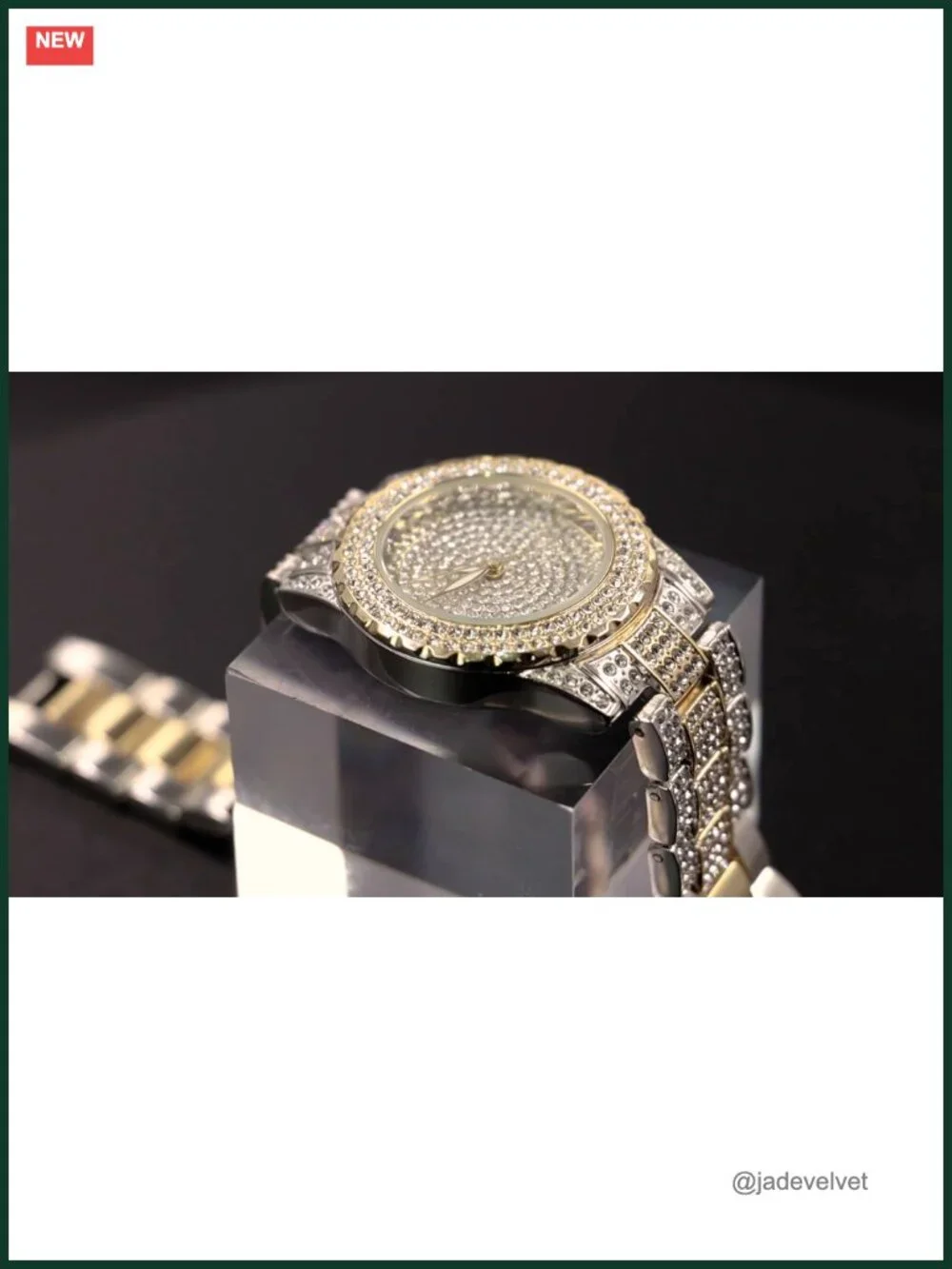 Luxury Crystal Rhinestone Stainless Steel Wristwatch with Japan Quartz Movement